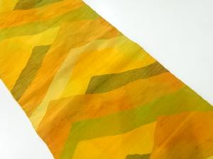 手織り紬抽象模様織出し名古屋帯